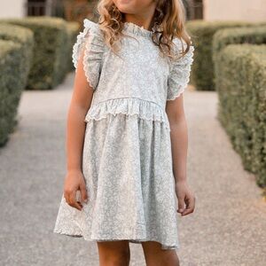 Noralee Alice Dress Blue Floret Lace Sz 4